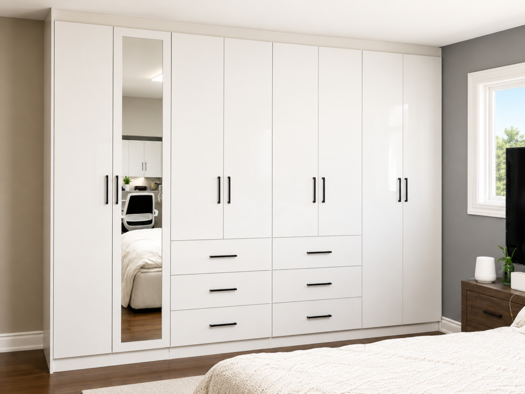 Wardrobe with mirror